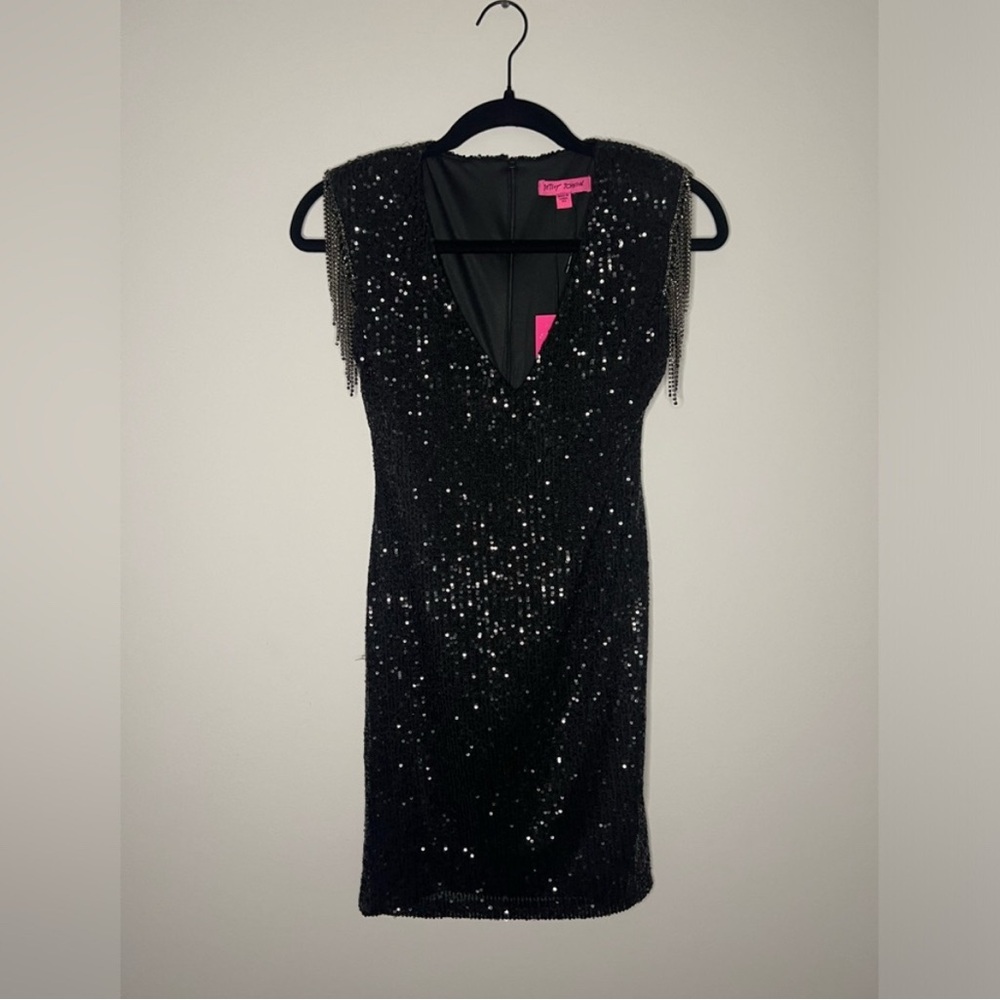 Betsey Johnson - Sequin Black Mini Dress - Size XS - Picture 1 of 11